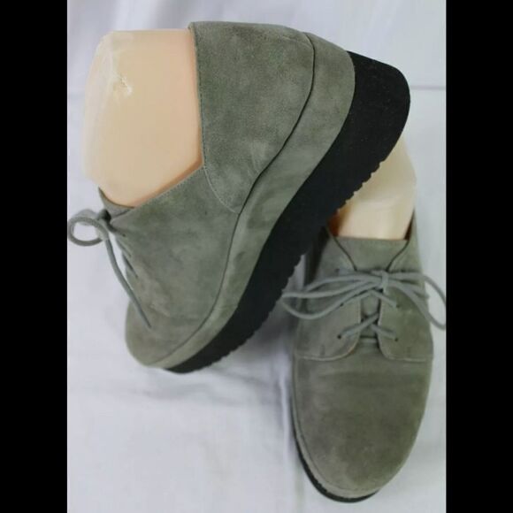 L'AMOUR DES PIEDS platform gray suede lace up shoes. Round toe. Size 7.5. - Picture 9 of 11